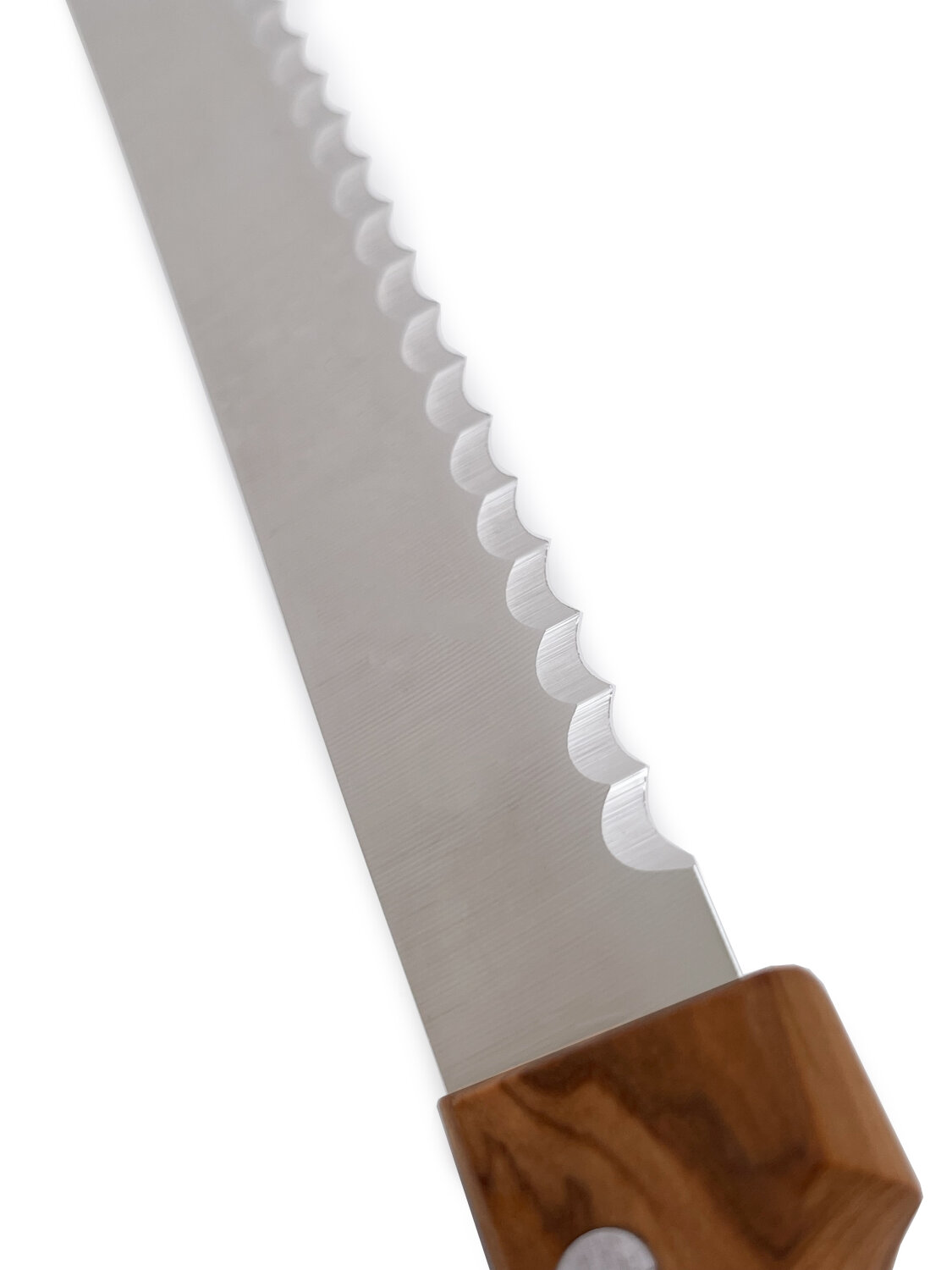VOCut Solingen Brotmesser 20cm Klinge Edelstahl Olivenholz Griff