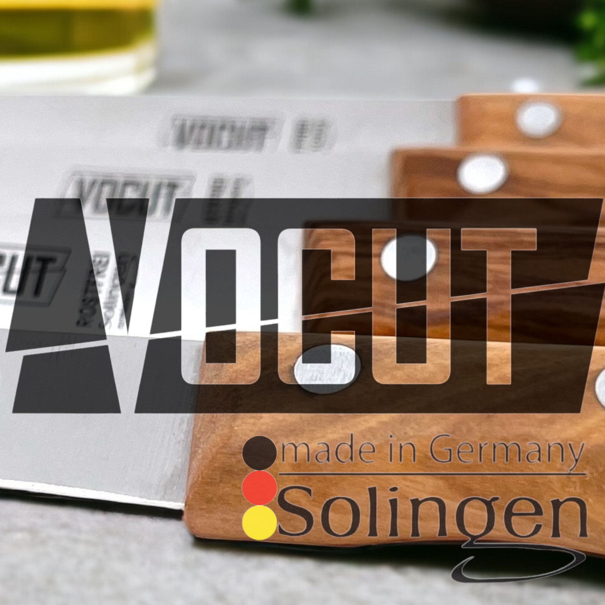 VOCUT Nakiri Messer Solingen 17cm Klinge Olivenholzgriff Rostfrei Allzweckmesser