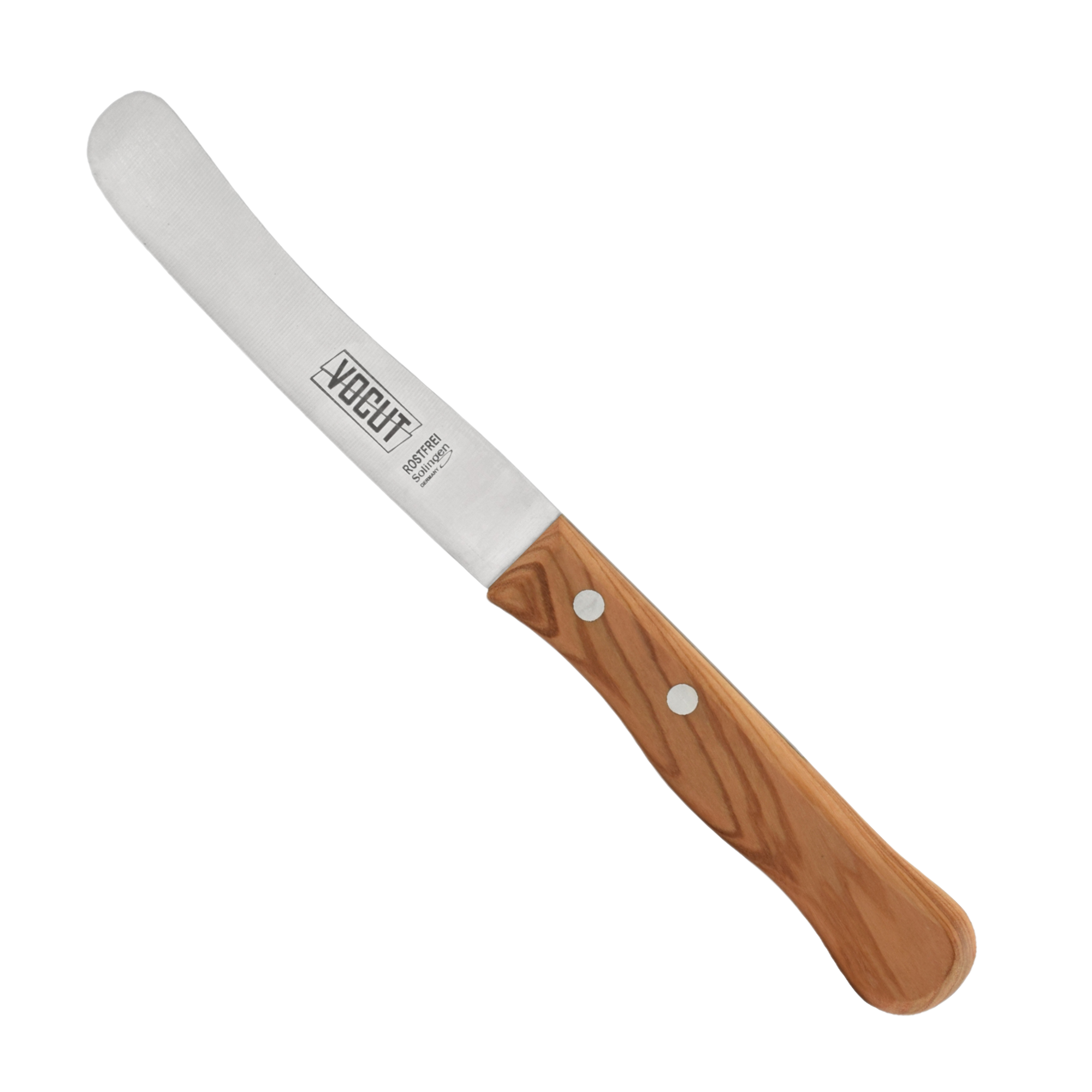 VOCut Brötchenmesser Solingen Buckelsmesser 11cm Olivenholzgriff Edelstahlklinge