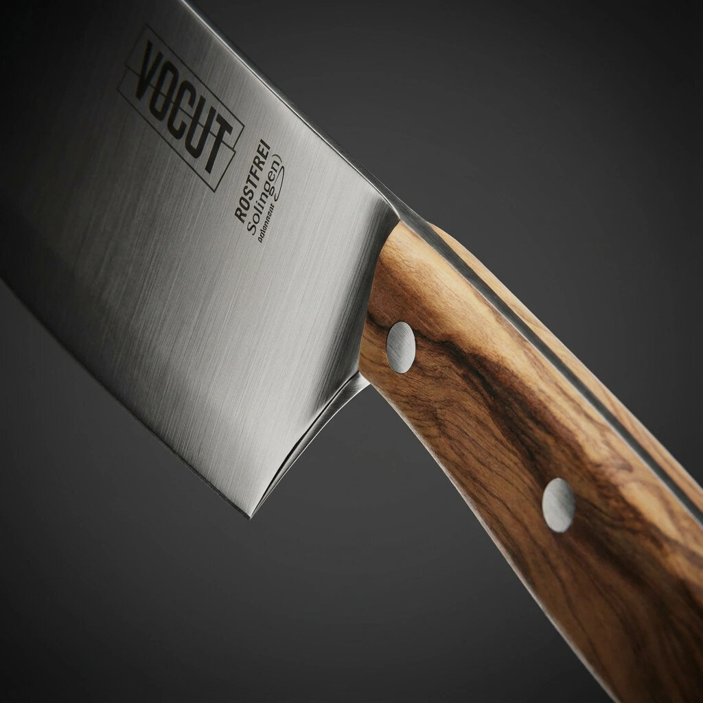 VOCUT BBQ Messer 22 cm aus Solingen mit Olivenholzgriff und rostfreier Klinge – optional mit Lasergravur