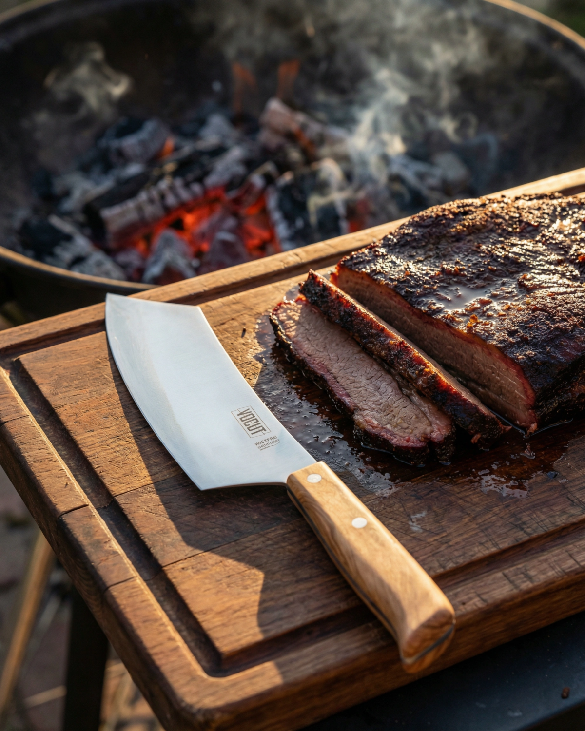 VOCUT BBQ Messer 22 cm aus Solingen mit Olivenholzgriff und rostfreier Klinge – optional mit Lasergravur