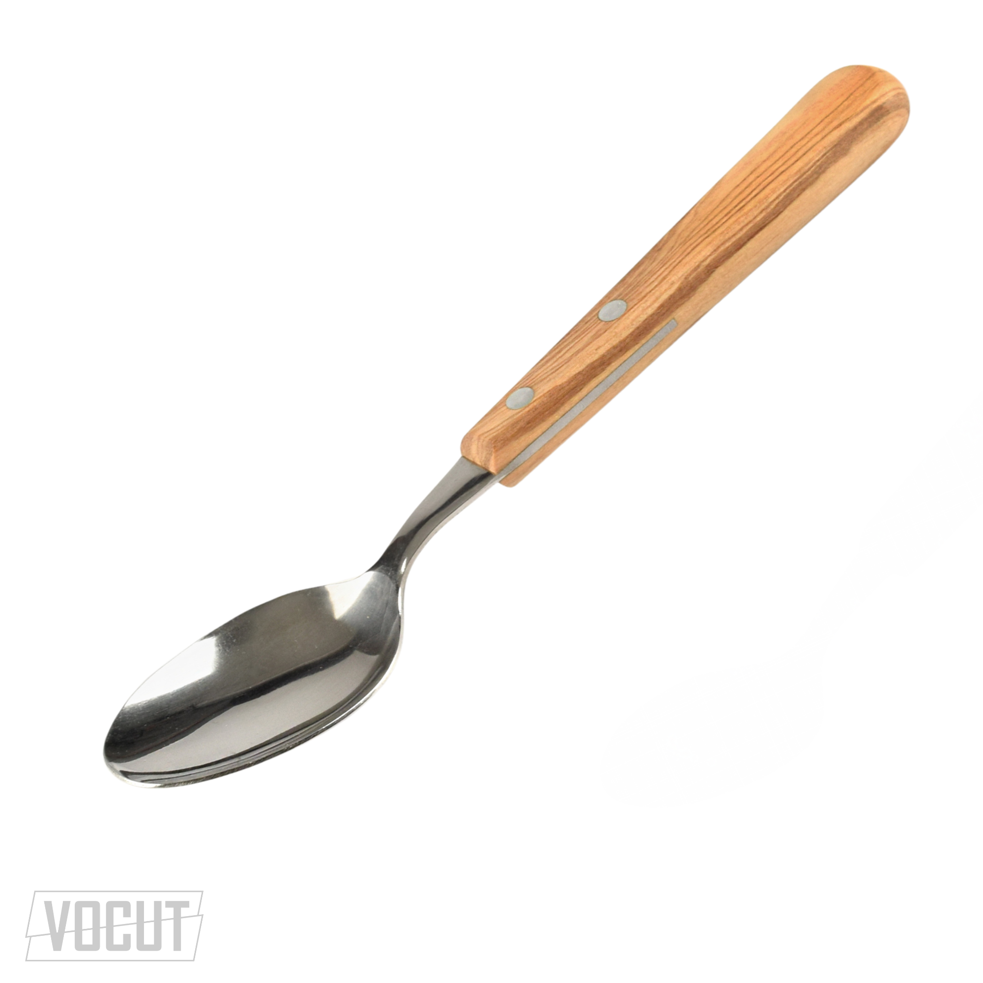 VOCut Edelstahl Löffel rostfrei Olivenholzgriff hochwertig 18/8 Besteck