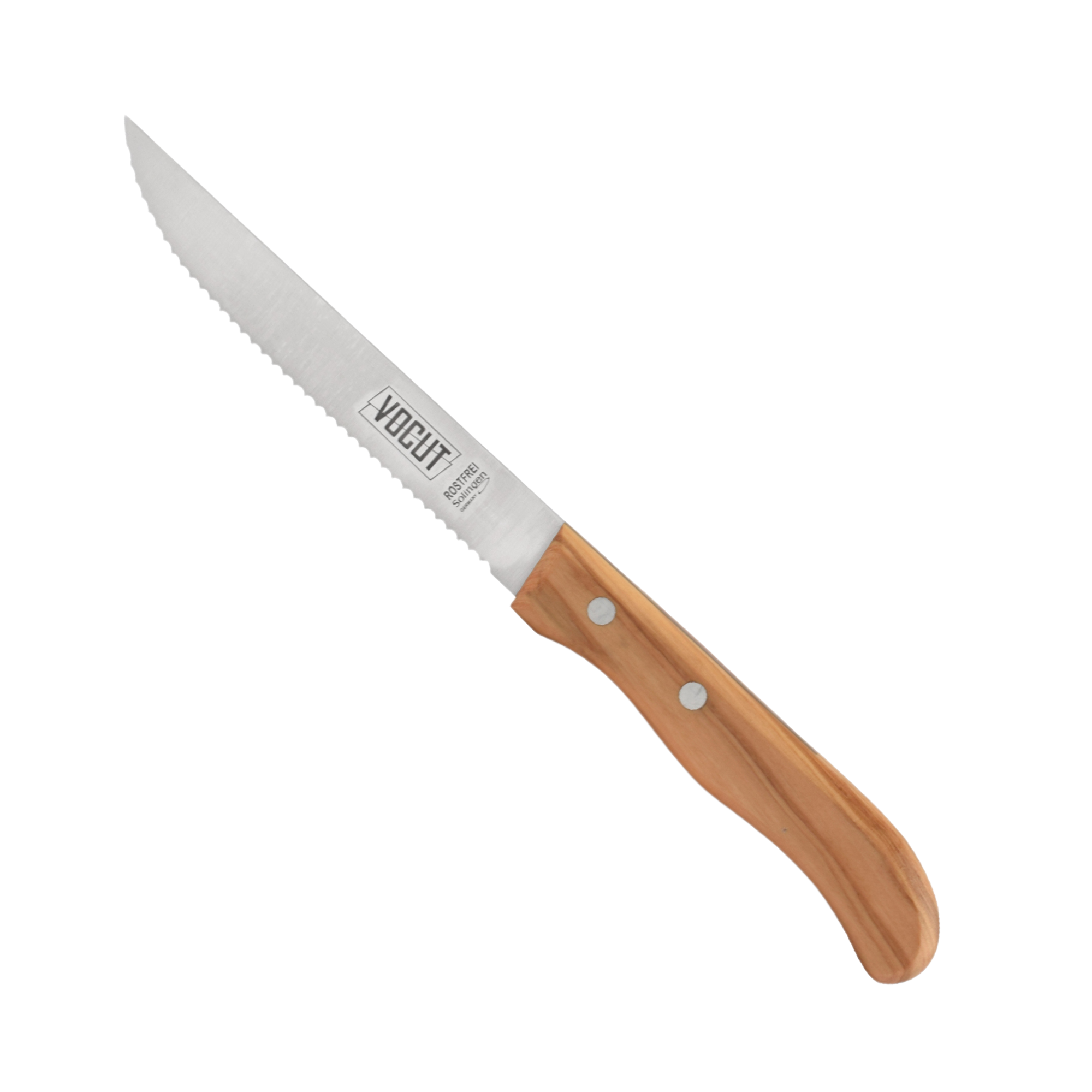 VOCut Steak Besteck Edelstahl 18/8 rostfrei Olivenholzgriff Besteckset