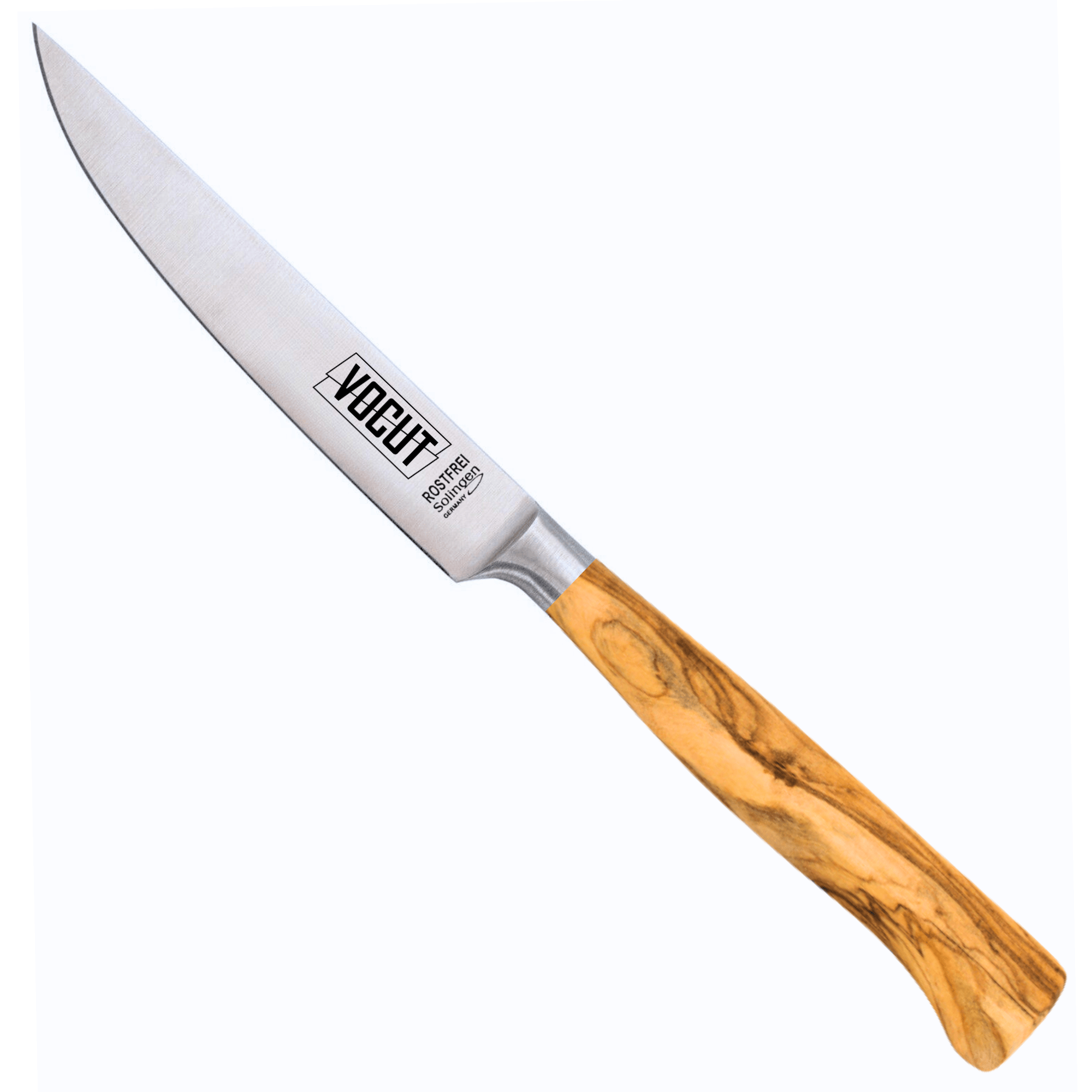 VOCUT Steakmesser 12 cm Solingen geschmiedet mit Olivenholzgriff – optional mit Lasergravur