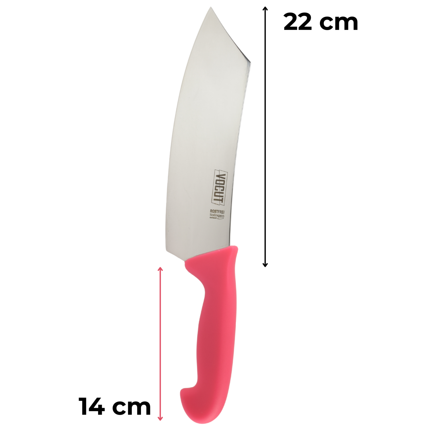 VOCut BBQ-Messer 22 cm, Solingen, Kunststoffgriff pink, Rostfrei