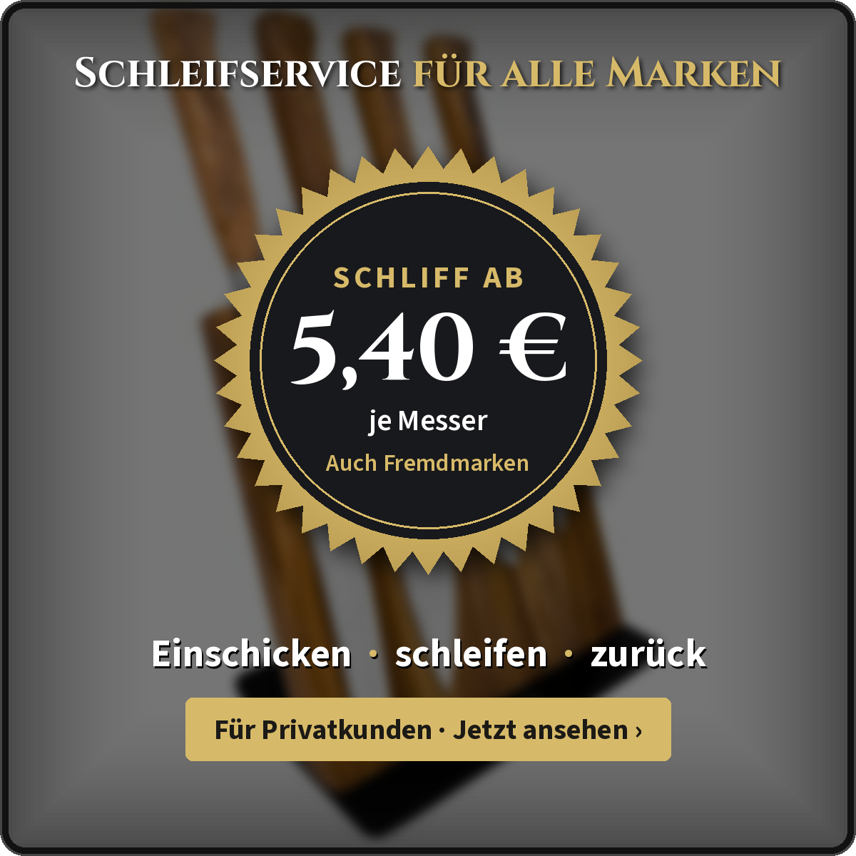 VOCUT Schleifservice – Messer schleifen lassen in Solingen (pro Messer)