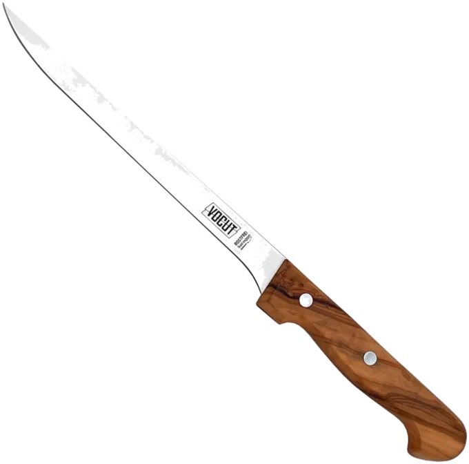 VOCUT Filiermesser 20 cm mit schmaler, flexibler Klinge und Olivenholzgriff
