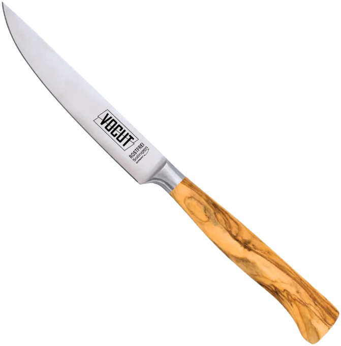 VOCUT Steakmesser 12 cm mit geschmiedeter Klinge und Olivenholzgriff