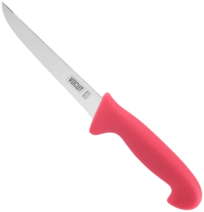 VOCUT Fleischmesser 17,5 cm mit spitzer Klinge und pinkem Kunststoffgriff